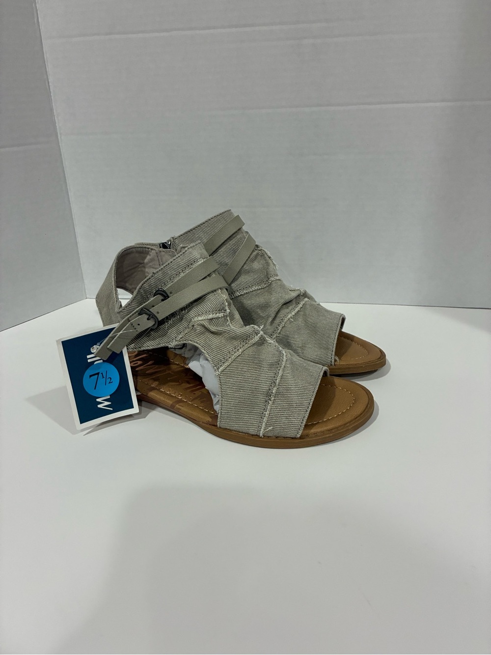 Blowfish Malibu Gray Canvas Gladiator Strappy Sandals NWT 7.5